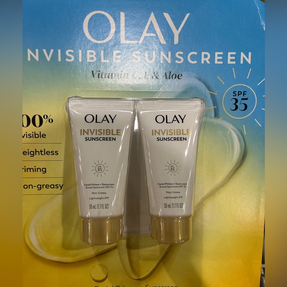 Olay Invisible Sunscreen SPF 35 - White 2x 50ml =100 mL sealed exp02/2027